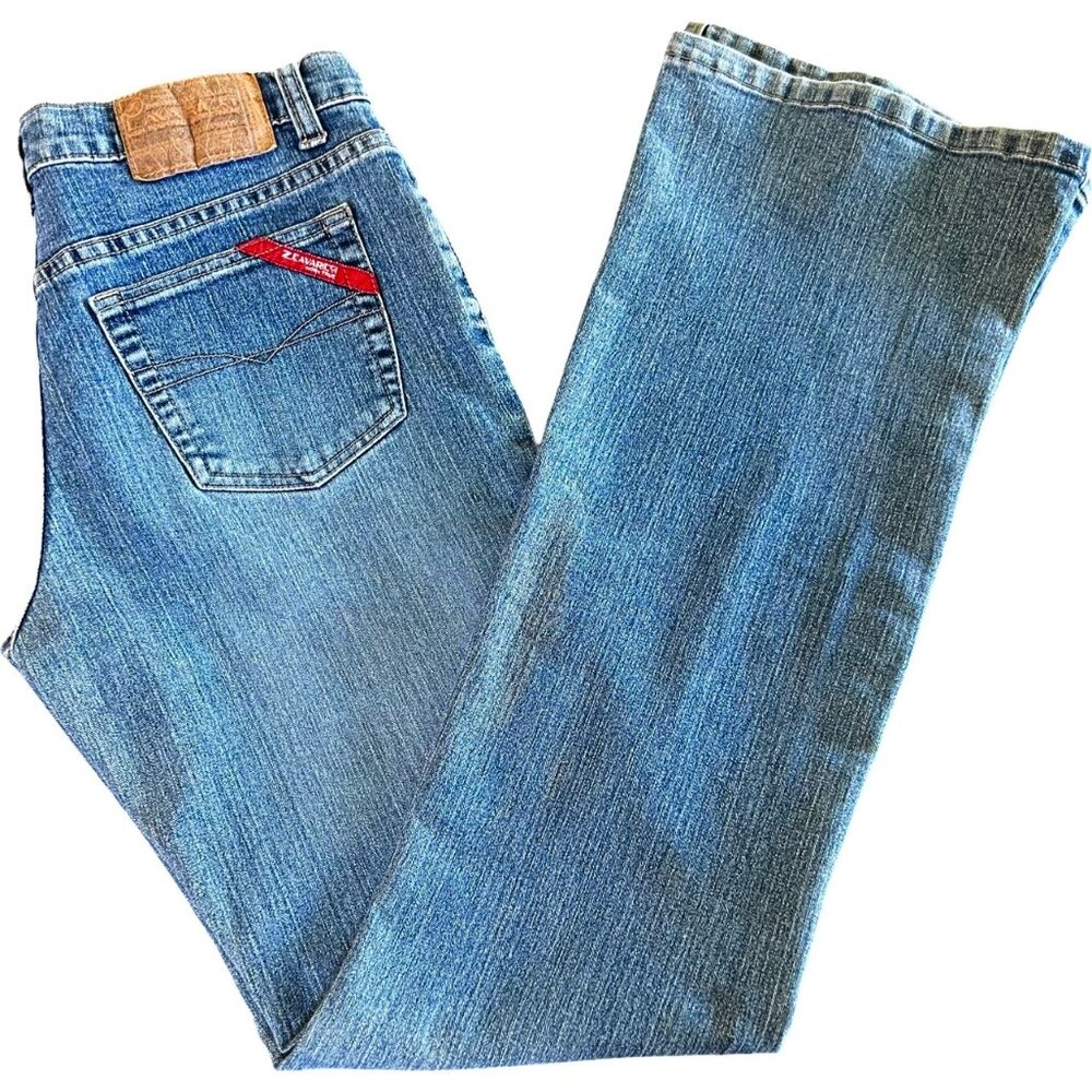 Vintage 90s Z Cavaricci Dumpster Girl Low Rise Stretch Denim Bootcut Jeans